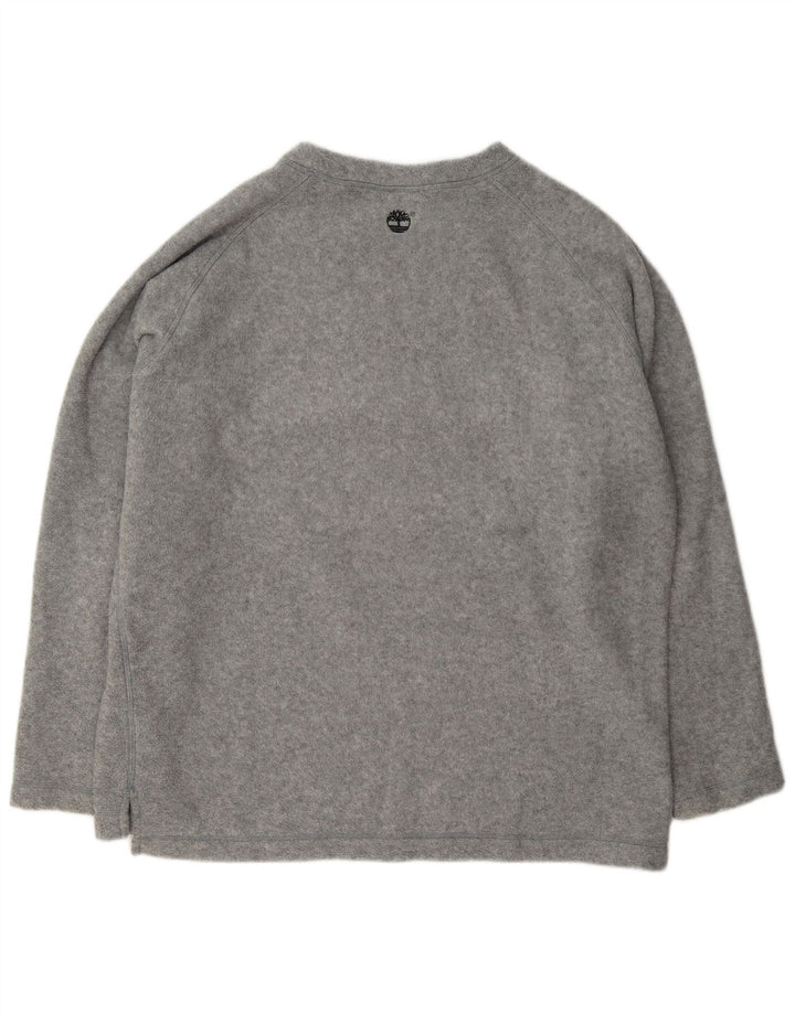 Timberland Jersey de forro polar para hombre, poliéster moteado gris grande