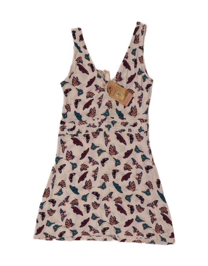 Vestido de verano para mujer Fat Face UK 44 Mariposa de viscosa blanca mediana