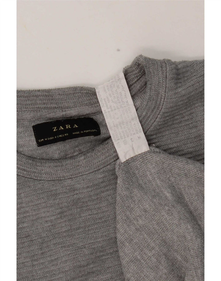 Zara Hombre Top Manga Larga Poliéster Gris Medio