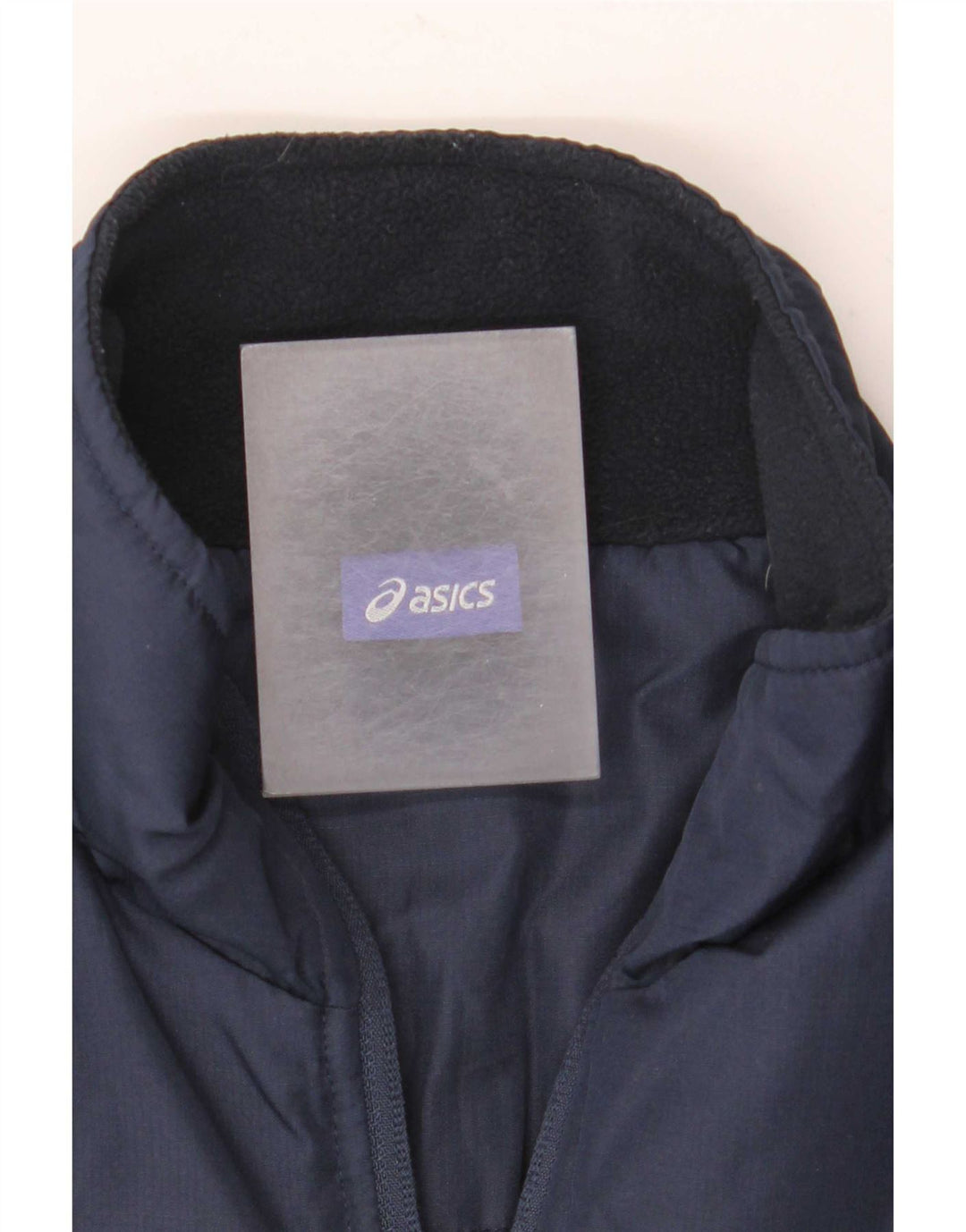 Asics Chaqueta acolchada para hombre UK 34 XS Azul marino Colorblock Poliéster
