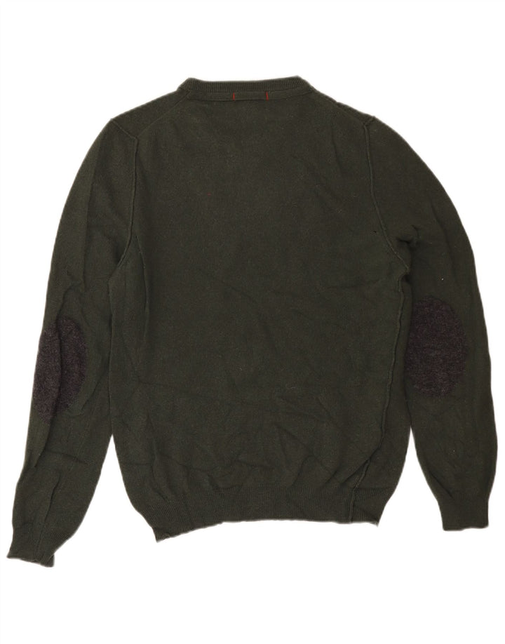 WOOLRICH Suéter tipo jersey con cuello redondo para mujer UK 40 Lana caqui mediana
