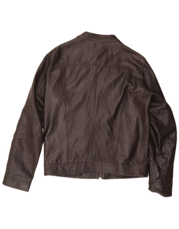 Chaqueta de cuero vintage para hombre Reino Unido 38 Marrón medio