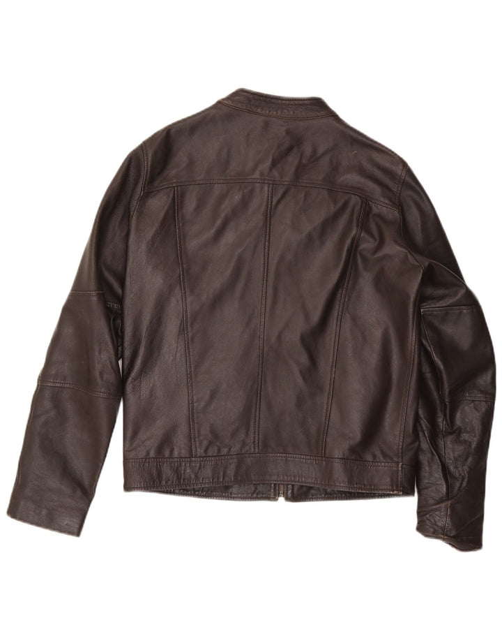Chaqueta de cuero vintage para hombre Reino Unido 38 Marrón medio