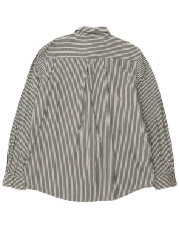 Crew Clothing Camisa de corte clásico para hombre Algodón a rayas verde grande