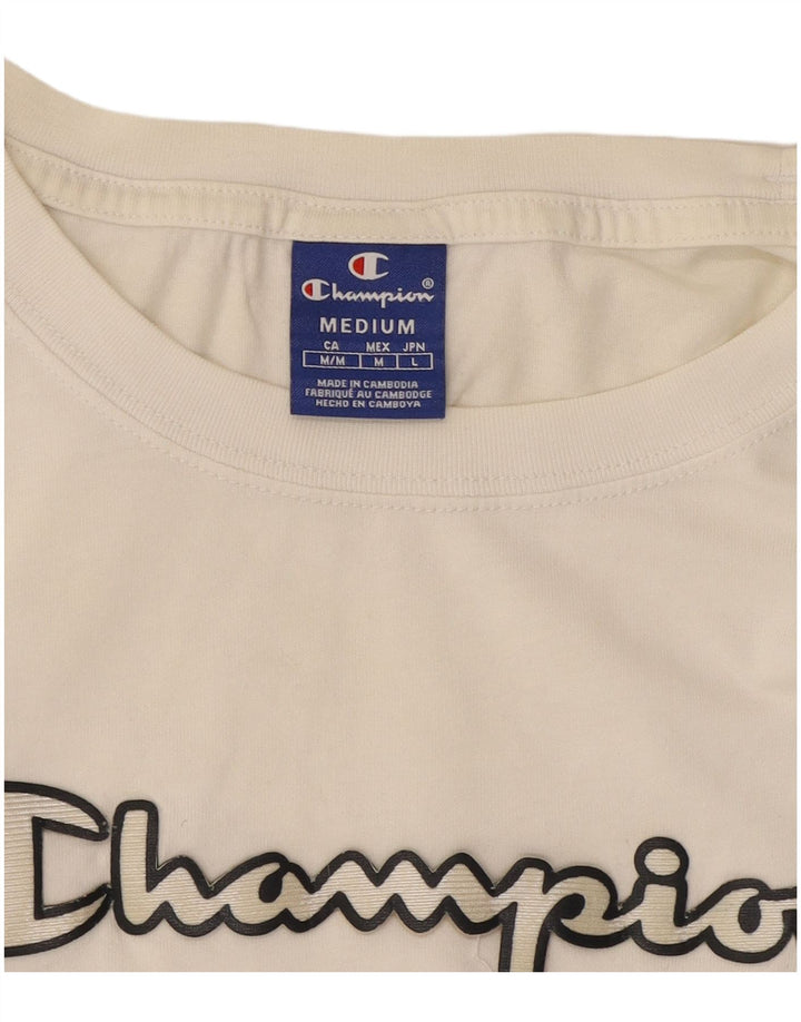 Champion Camiseta Corta Gráfica para Mujer UK 40 Medium White