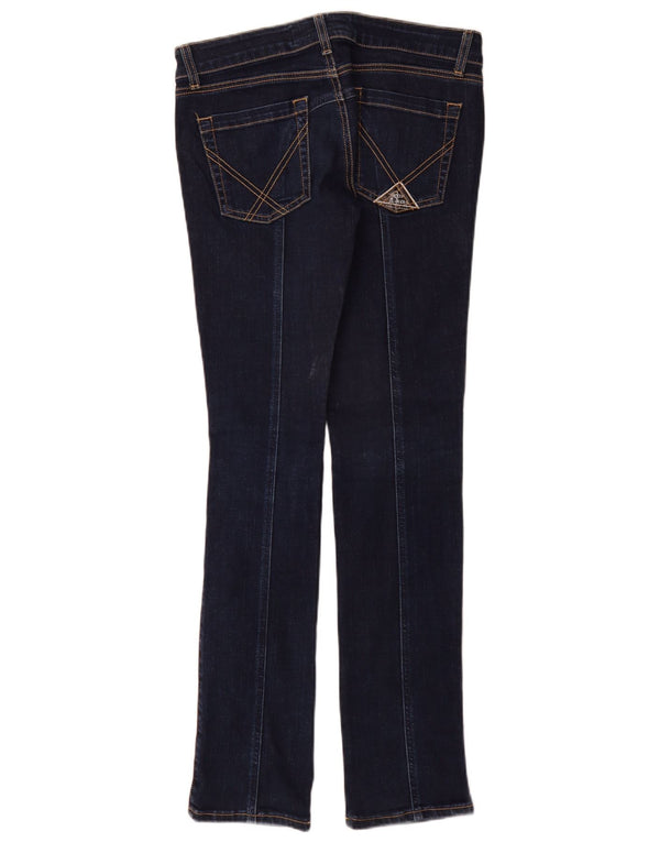 Roy Rogers Vaqueros rectos ajustados de cintura baja para mujer W27 L34 Algodón azul