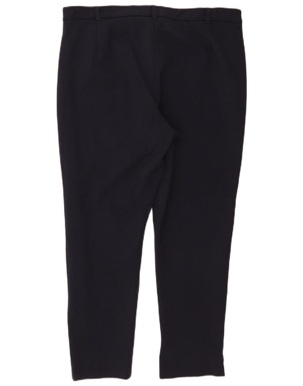 Marks & Spencer Pantalones informales ajustados para mujer UK 18 XL W36 L27 Azul marino