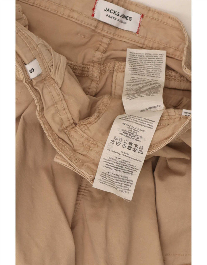 Jack & Jones Mens Cargo Shorts Small W30 Algodón Beige