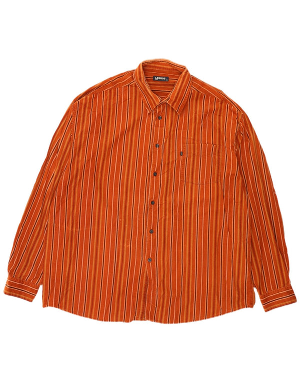Camisa Lerros Hombre 2XL Algodón Rayas Naranja