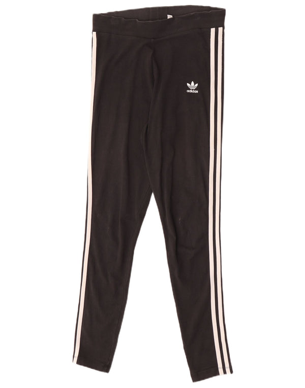 Adidas Womens Slim Fit Leggings UK 12 Medium Black Cotton