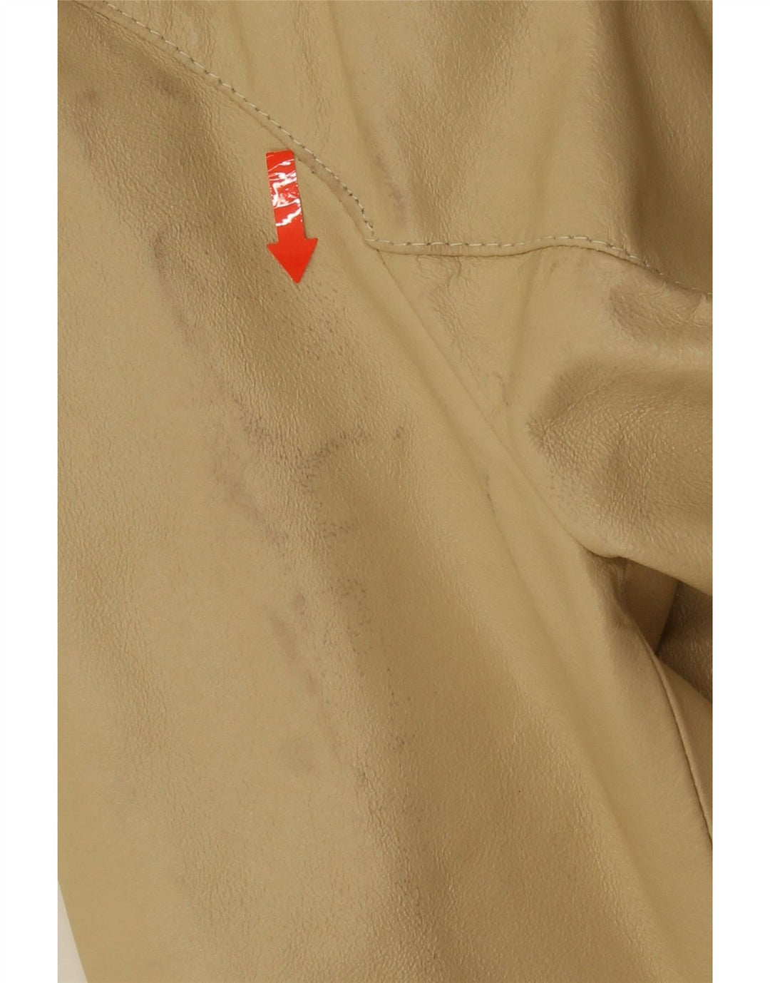 Chaqueta de cuero vintage para mujer cuero beige medio