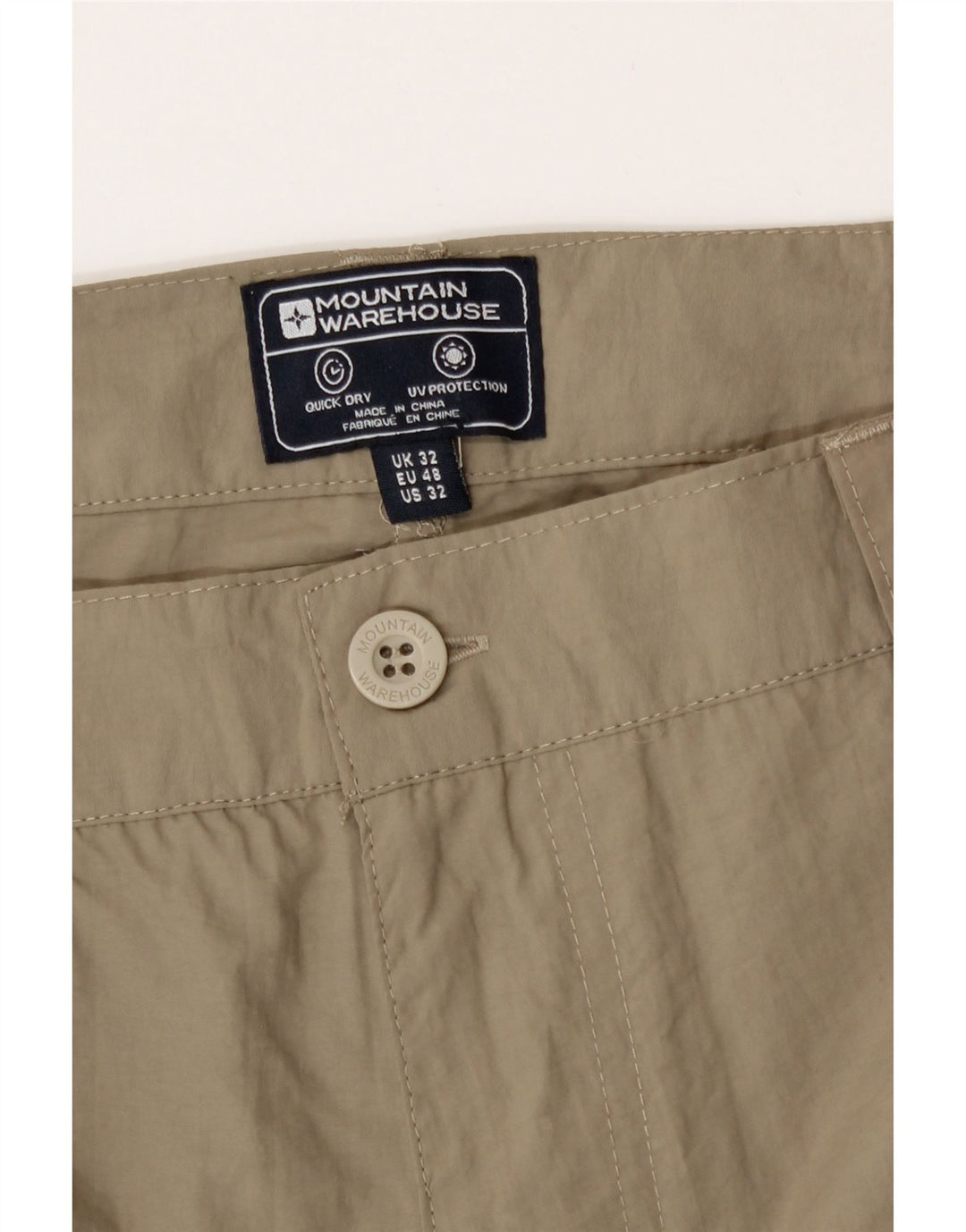 Pantalones cortos cargo para hombre Mountain Warehouse W32 Poliamida beige medio