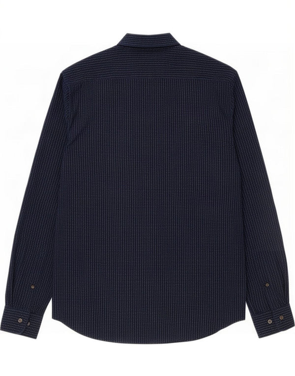 Camisa Hugo Boss Hombre Slim Fit XL Algodón Geométrico Azul Marino