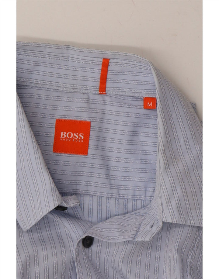 HUGO BOSS Mens Shirt Medium Blue Striped Cotton Vintage Hugo Boss and Second-Hand Hugo Boss from Messina Hembry 