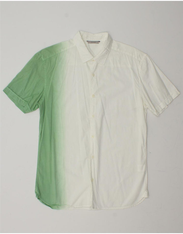 JACK & JONES Mens Short Sleeve Shirt XL White Colourblock Vintage Jack & Jones and Second-Hand Jack & Jones from Messina Hembry 