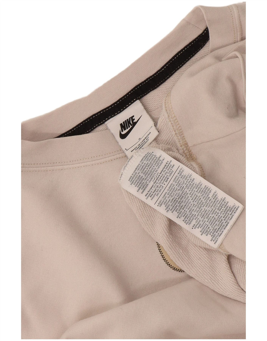 Nike - Sudadera extragrande con estampado gráfico para mujer, talla 40, color blanco