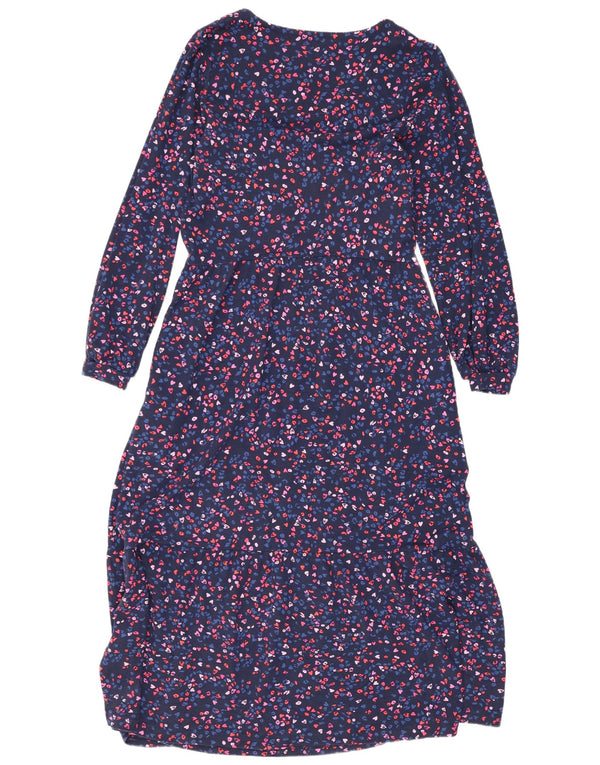 Joules Vestido largo de manga larga para mujer UK 44 Grande Corazón de viscosa azul marino