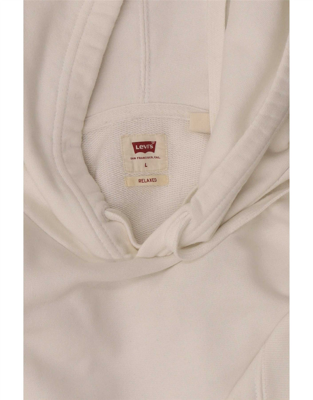 Levi's Jersey con capucha de ajuste relajado para hombre, talla grande, blanco