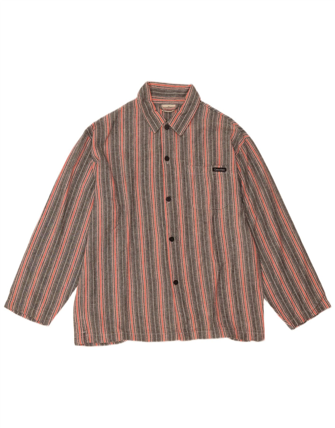 CALVIN KLEIN Camisa holgada de hombre de algodón a rayas gris pequeña