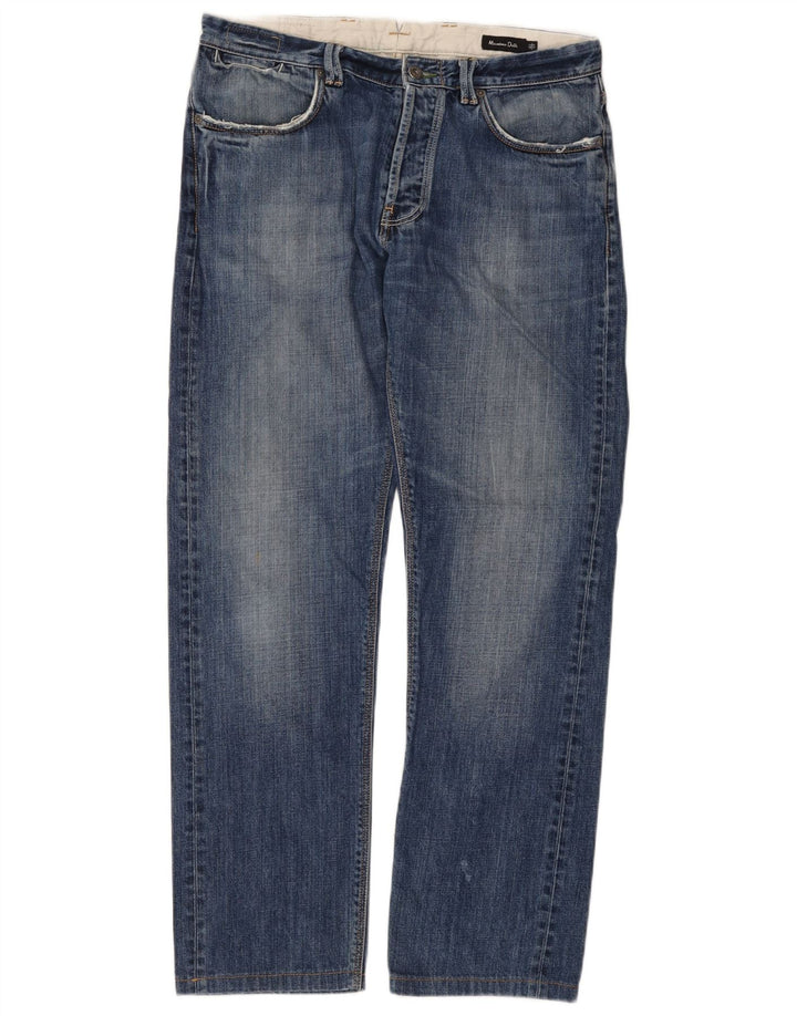 Massimo Dutti Vaqueros Rectos Hombre EU 42 Large W32 L30 Algodón Azul