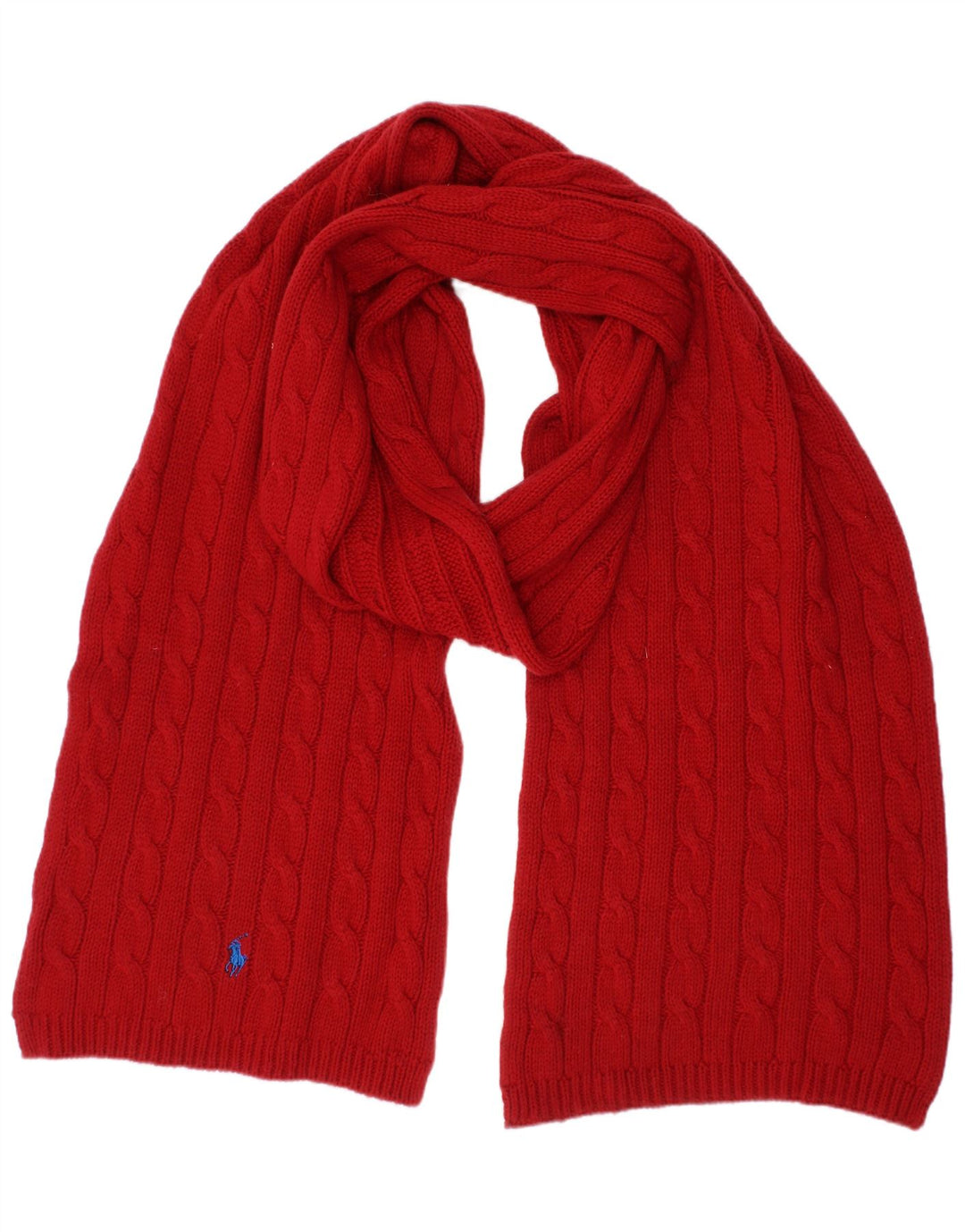 Ralph Lauren - Bufanda rectangular de punto para mujer, talla única, algodón rojo