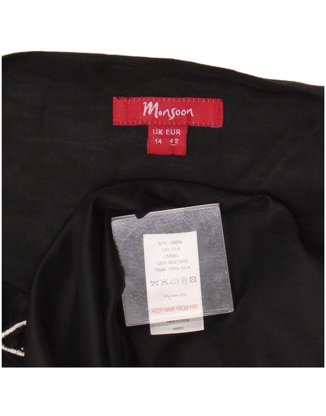 Monsoon Vestido acampanado sin mangas con estampado gráfico para mujer UK 44 Mediano Negro Floral