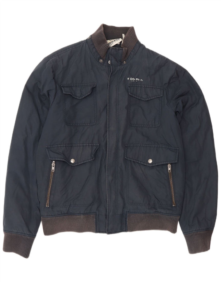 Woolrich Chaqueta utilitaria para hombre UK 40 Large Azul marino Algodón