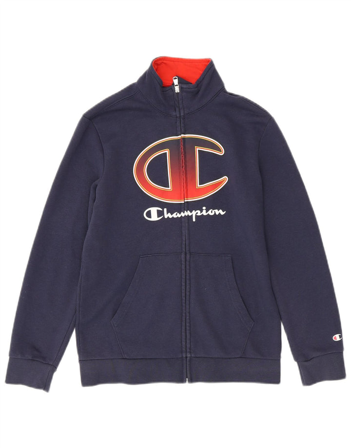 CHAMPION Chaqueta superior de chándal con gráfico para niños 11-12 años Grande Azul marino