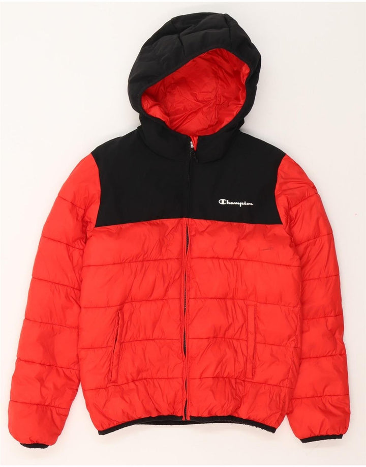 CHAMPION Chaqueta acolchada con capucha para niños 11-12 años Grande Color rojo