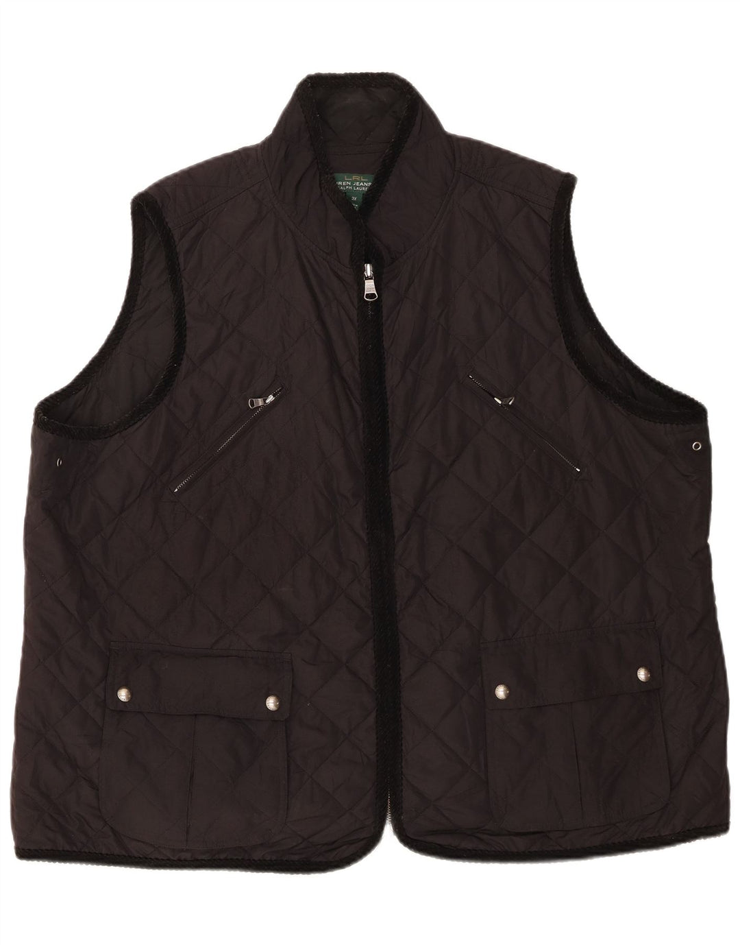Ralph Lauren Chaleco acolchado para mujer UK 22 3XL Poliéster negro