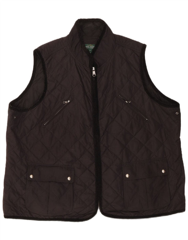 Ralph Lauren Chaleco acolchado para mujer UK 22 3XL Poliéster negro