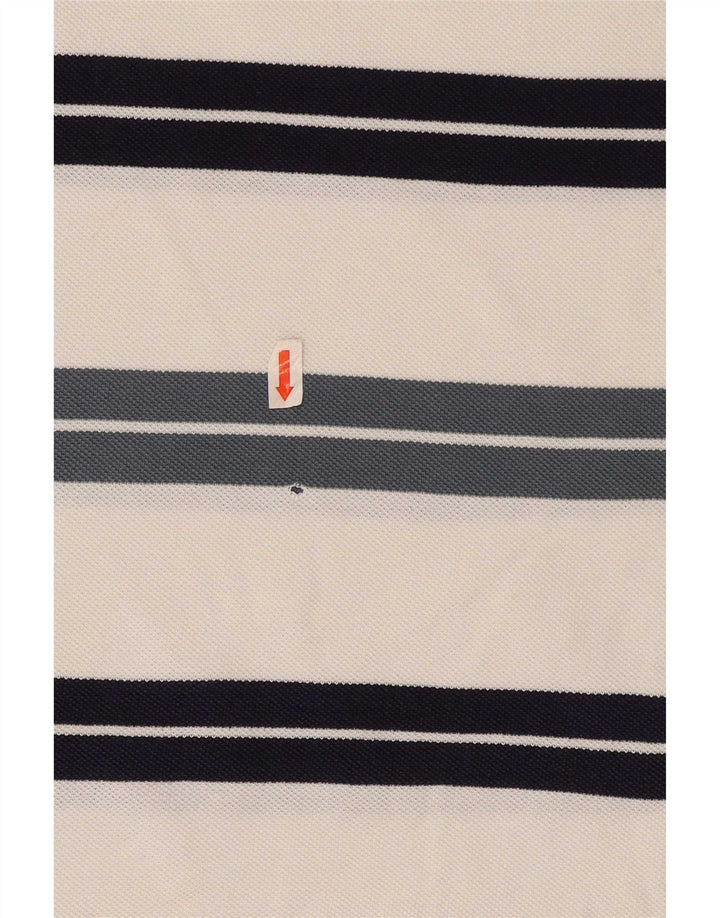 Polo Lacoste para hombre talla 5 grande blanco a rayas