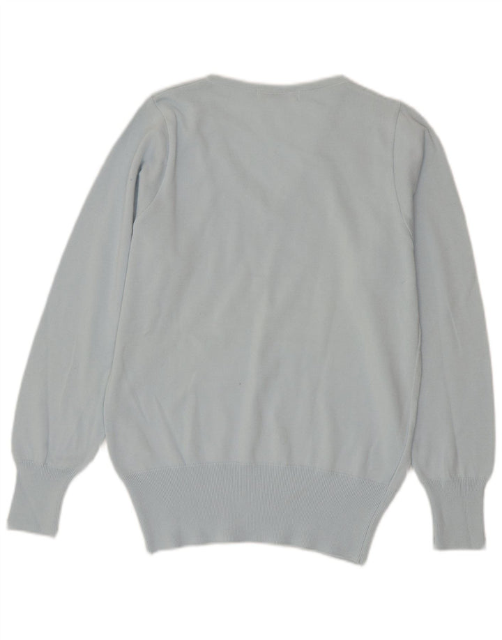 Lacoste Jersey con cuello en V para mujer Talla 42 Algodón azul grande