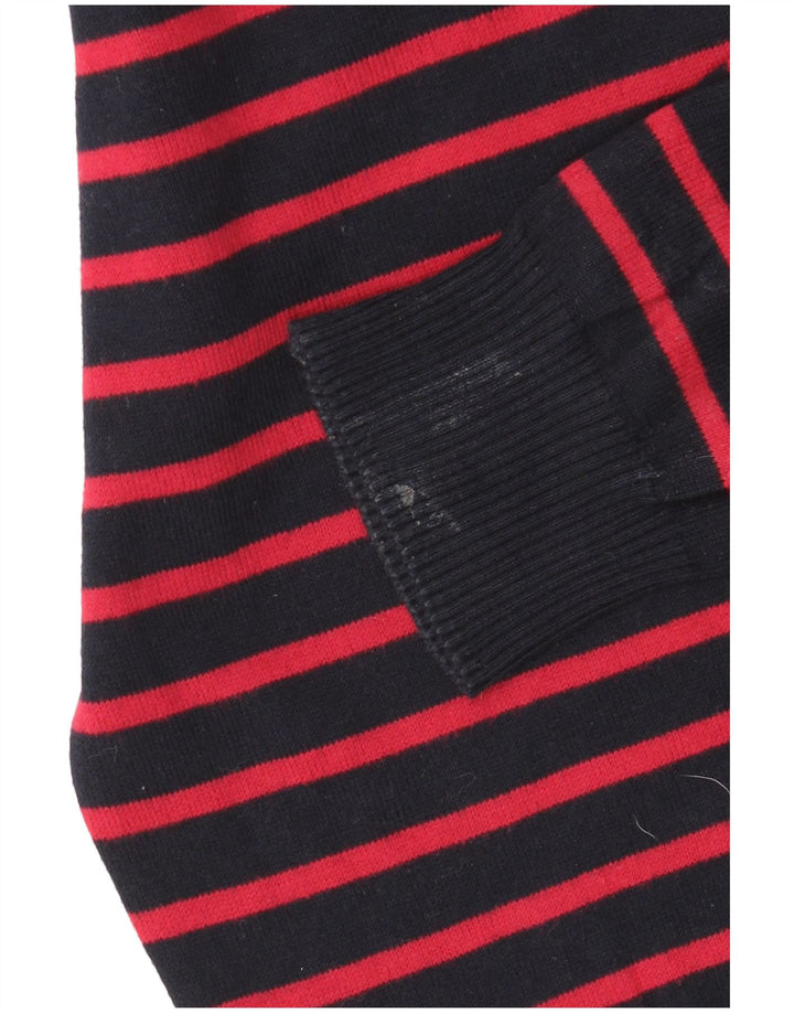 Zara Hombre Jersey De Cuello Redondo Jersey De Algodón A Rayas Azul Marino Medio