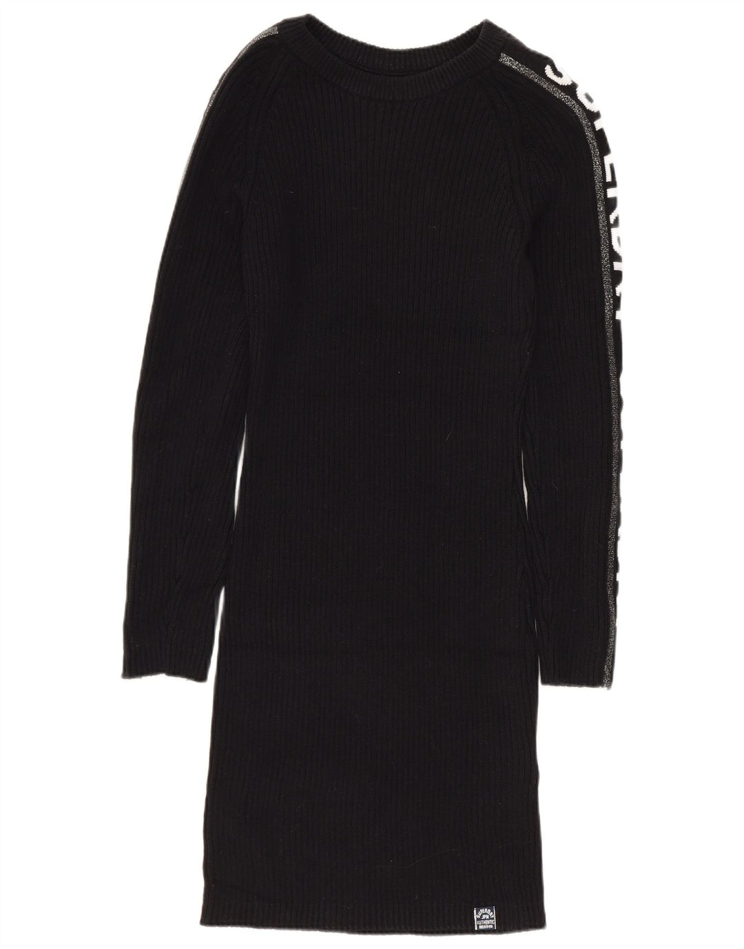 SUPERDRY Vestido tipo jersey gráfico para mujer UK 40 Mediano Algodón negro