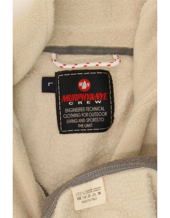 Murphy & Nye Hombre Jersey De Forro Polar Con Cremallera Y Cuello Grande Poliéster Color Block Beige