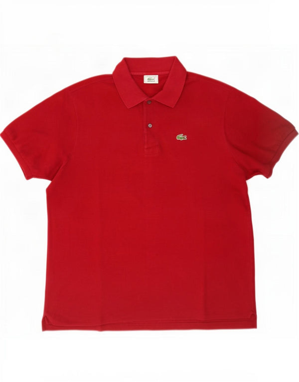 Lacoste Polo para hombre talla 7 2XL algodón burdeos