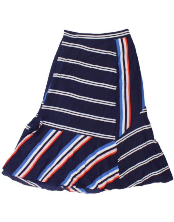 Whistles Falda acampanada para mujer UK 6 XS W24 Poliéster a rayas azul marino