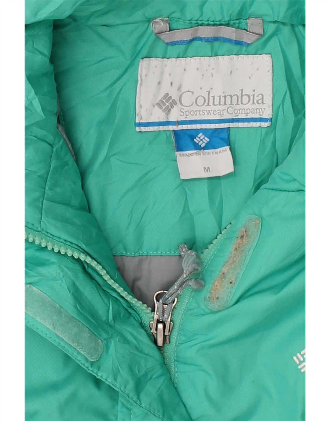 COLUMBIA Womens Windbreaker Jacket UK 14 Medium Green Polyester Vintage Columbia and Second-Hand Columbia from Messina Hembry 