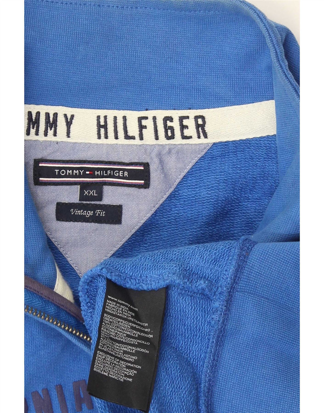 Tommy Hilfiger Chaqueta superior de chándal gráfico para hombre 2XL Algodón azul
