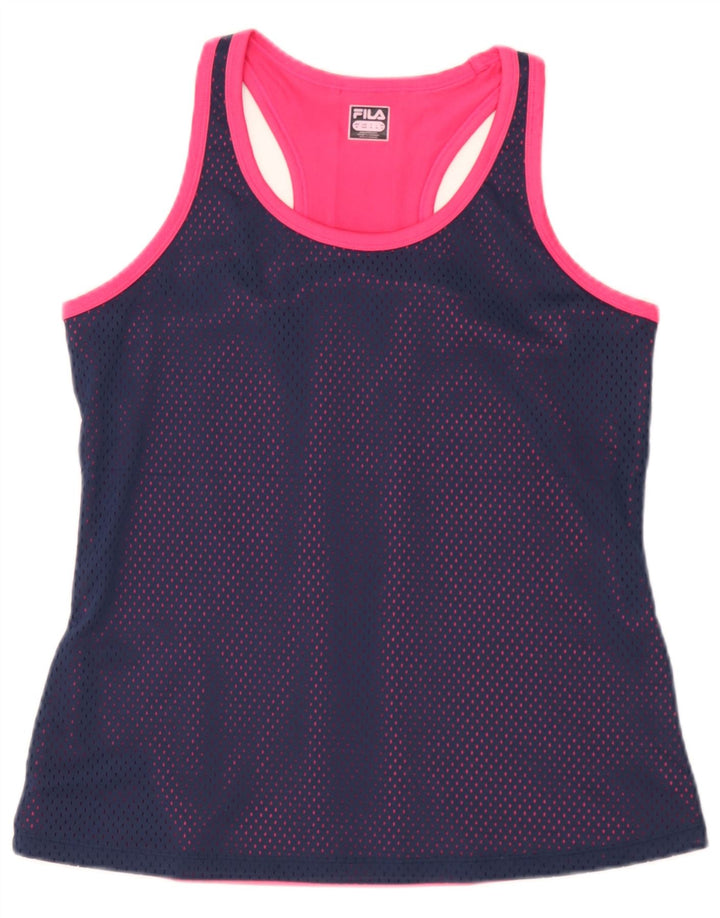Fila Mujer Graphic Vest Top UK 40 Medio Azul Marino Colorblock Poliéster
