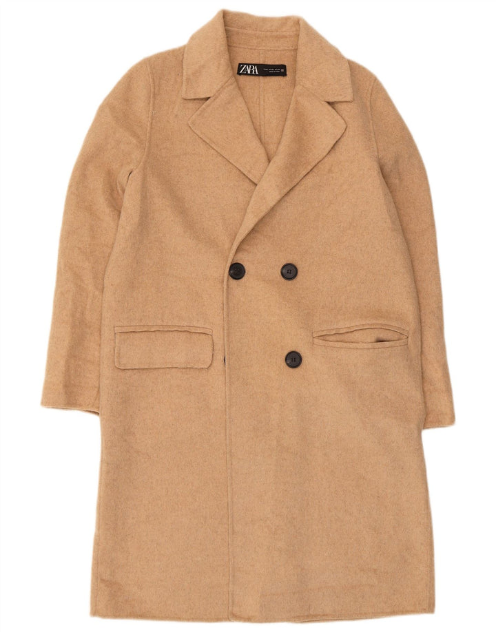 Zara Mujer Abrigo Extragrande UK 6 XS Lana Beige
