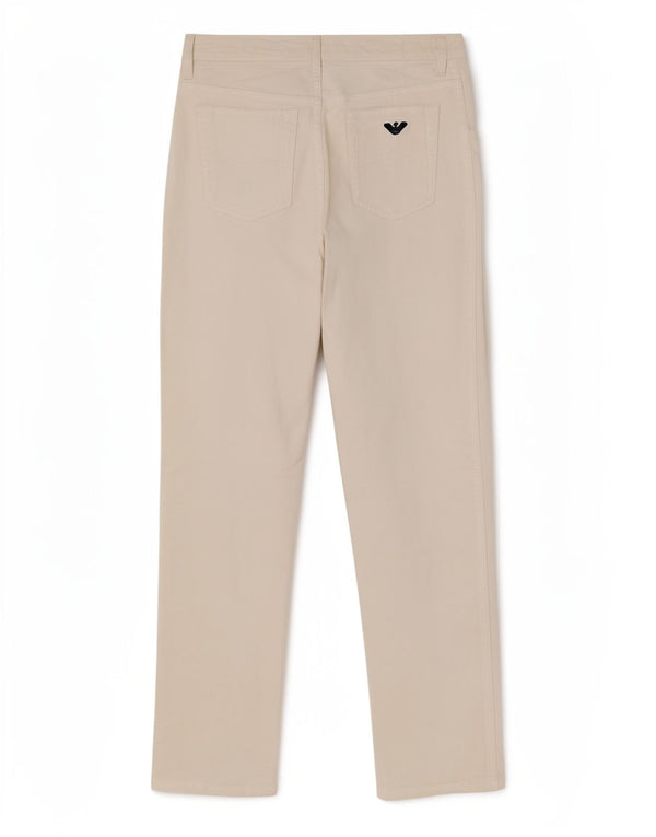 Armani Mujer Pantalones Casuales Rectos W30 L28 Algodón Blanco