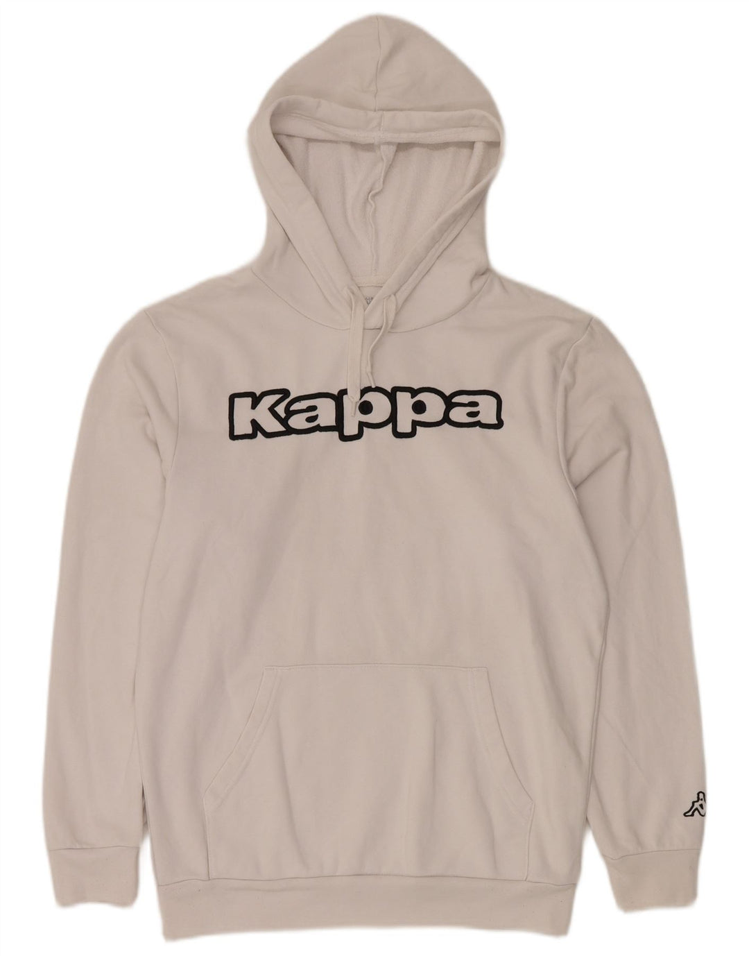 KAPPA Hombre Sudadera con Capucha Gráfica Jersey Grande Algodón Blanco