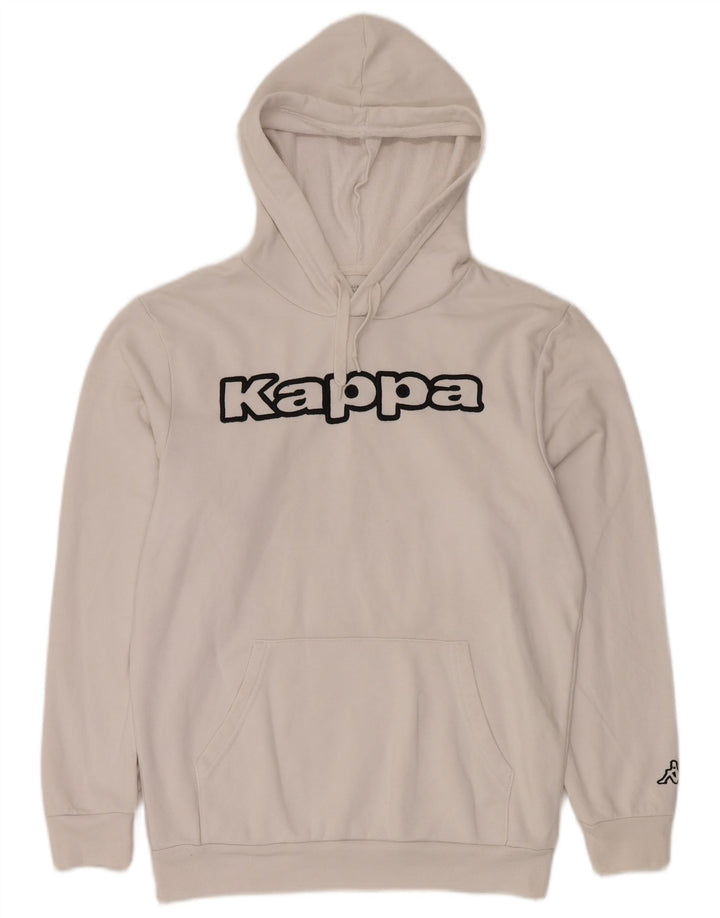 KAPPA Hombre Sudadera con Capucha Gráfica Jersey Grande Algodón Blanco