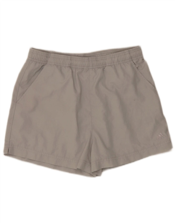 Adidas Pantalones cortos deportivos para mujer UK 12 Poliéster gris medio