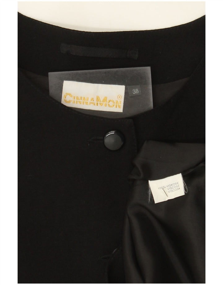 Cinnamon Chaqueta tipo blazer corta con 4 botones y manga 3/4 para mujer EU 38 Medium Black