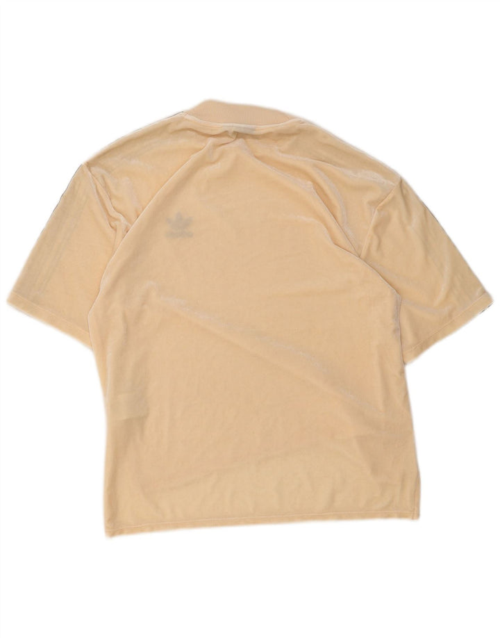 Adidas Camiseta de terciopelo para mujer Top UK 10 Small Beige Poliéster