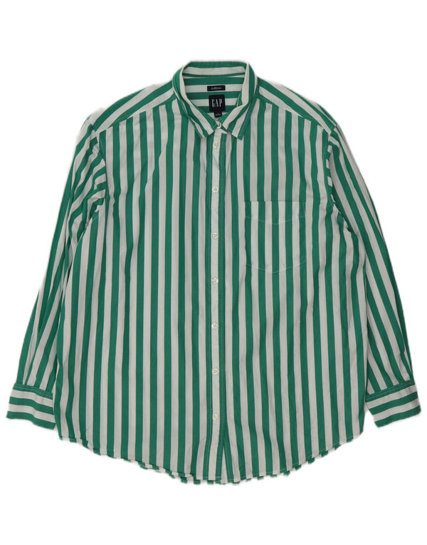 Gap Camisa grande para mujer UK 10 Small Algodón a rayas verdes