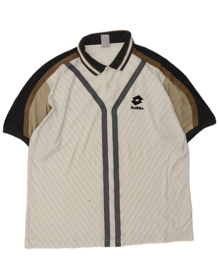 LOTTO Polo Hombre XL Blanco Colorblock Poliéster